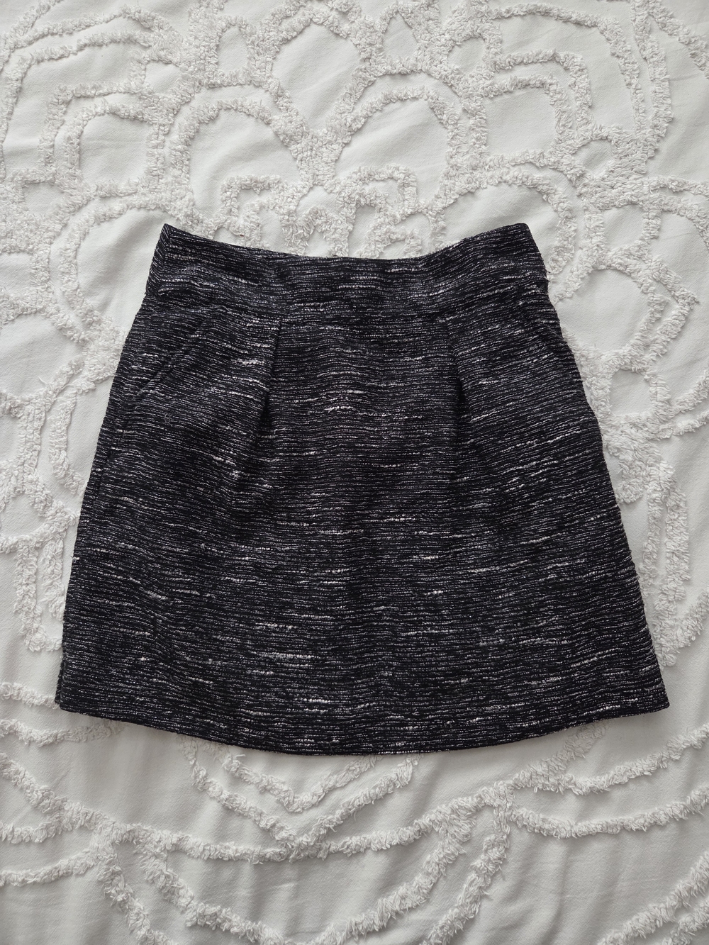 LOFT Black Heathered Mini Skirt